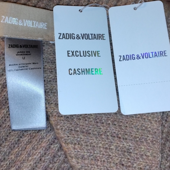 Zadig & Voltaire Jared 100% Cashmere Scarf / Wrap Soft Luxurious Camel Color - Picture 4 of 13